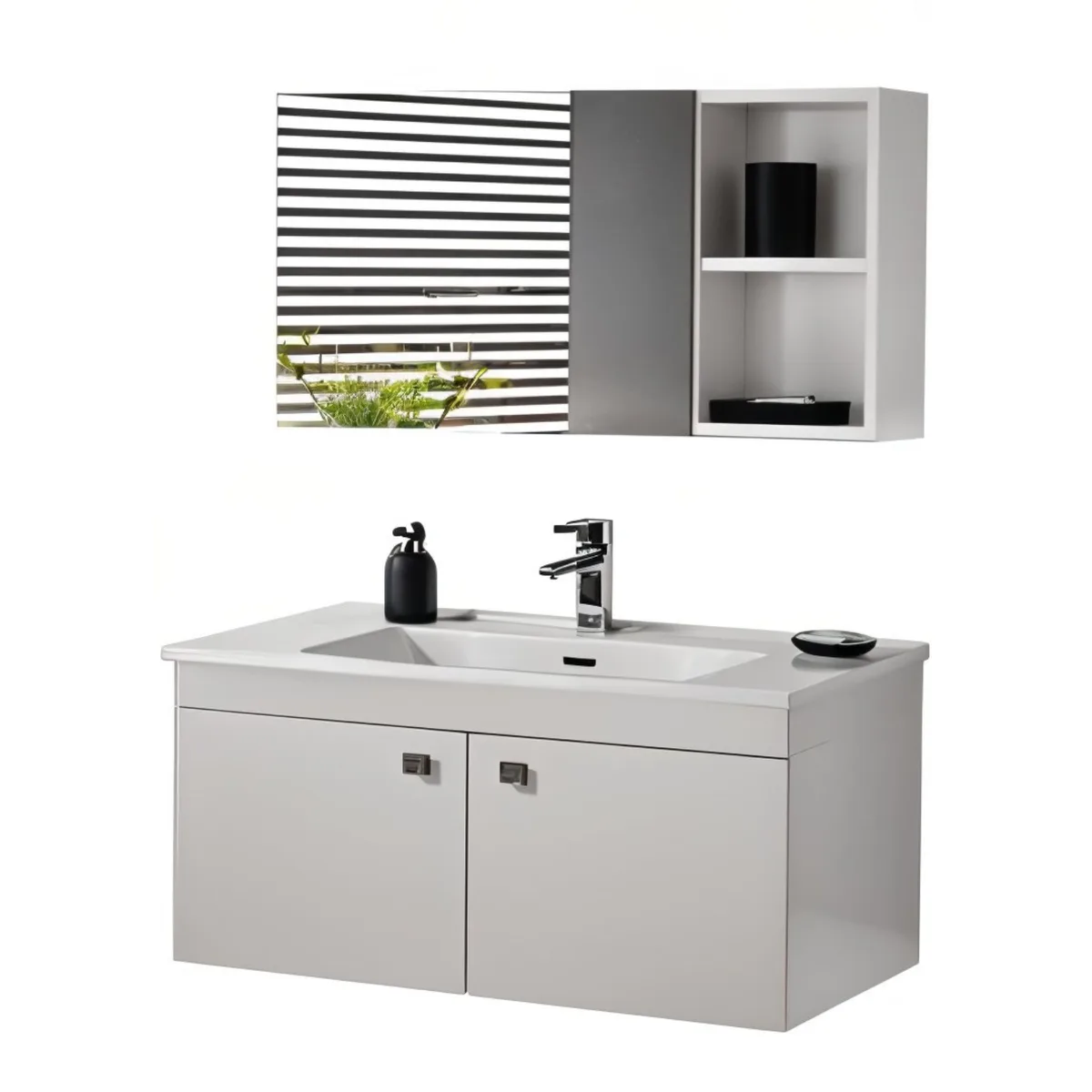 Mobilje Hidrosanitare Modeli LUNA WHITE GLOSS 80x45cm