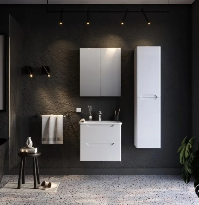 Mobilje Hidrosanitare Modeli PERLA MATTE WHITE 75x45cm