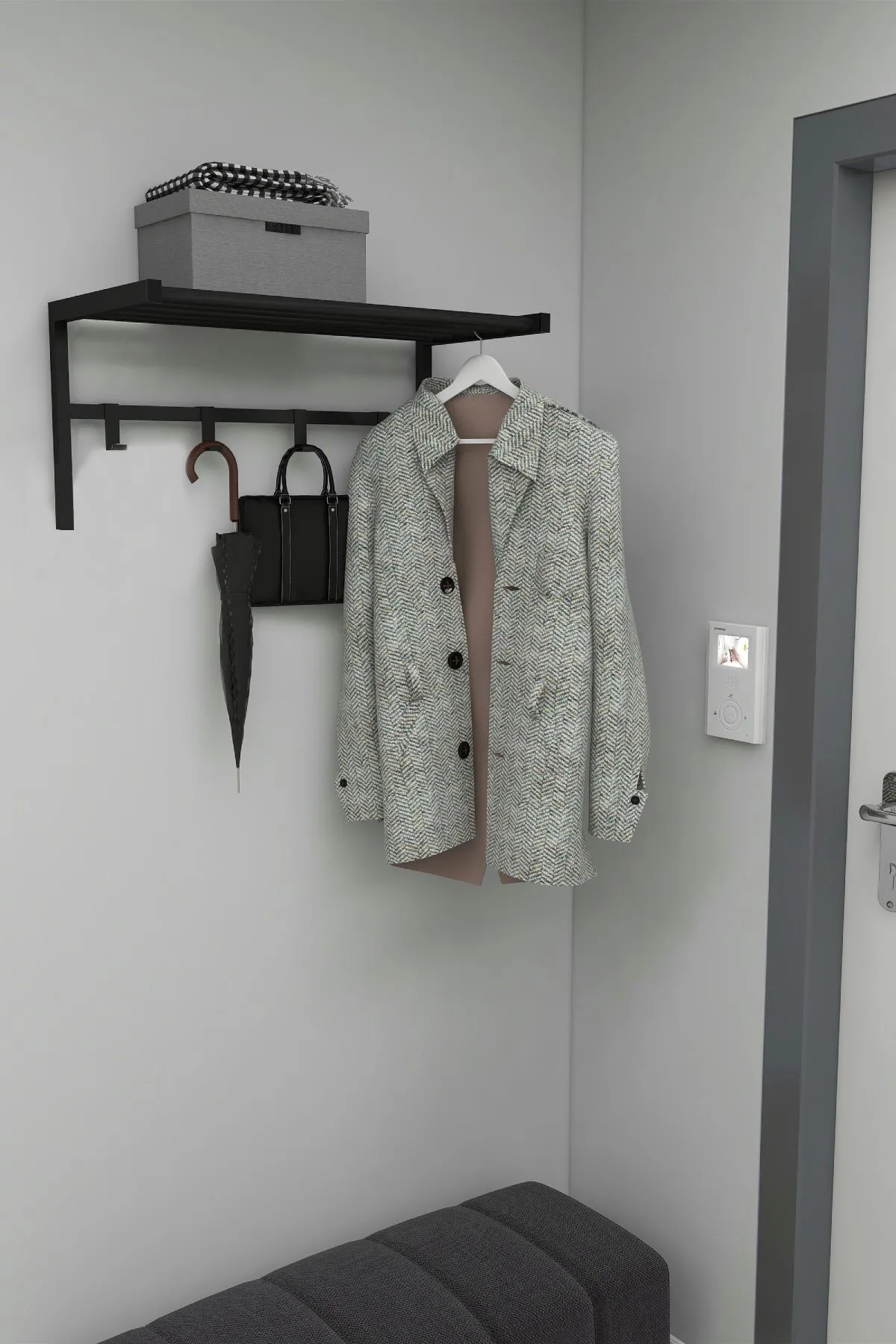 Mobilje METAL COAT Hanger - BLACK