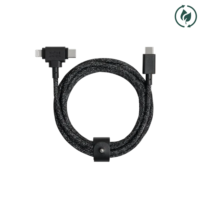 Native Union Belt Cable Duo 2in1, USB C TO USB-C & LIGHTNING, 1.5M, Cosmos