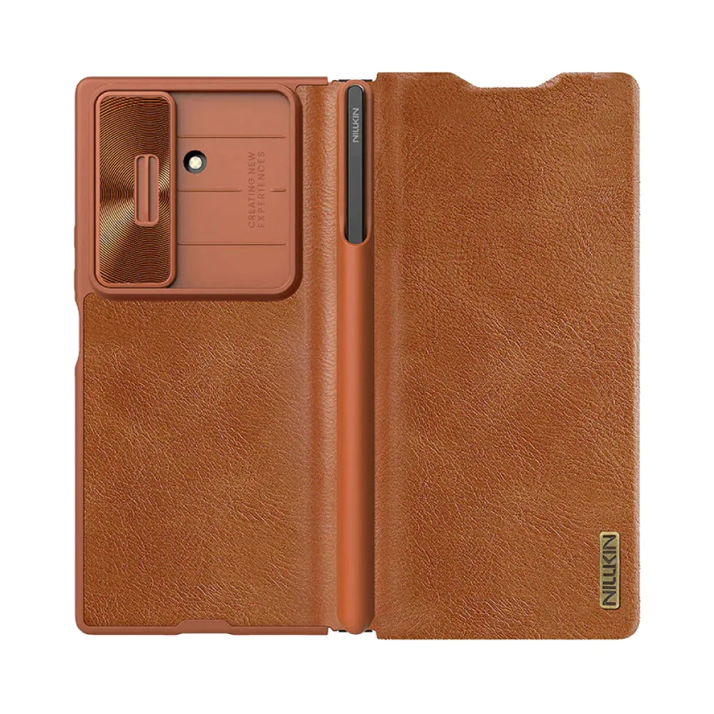 Nillkin Qin Pro Leather Case with Stylus Pen for Galaxy Z Fold7 Brown