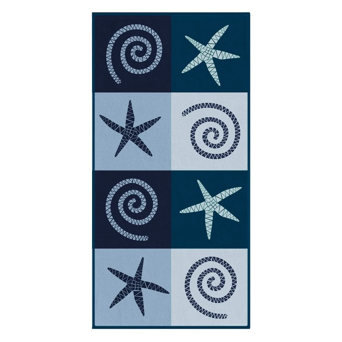 Peshqir plazhi blu me yje deti 75x150 cm