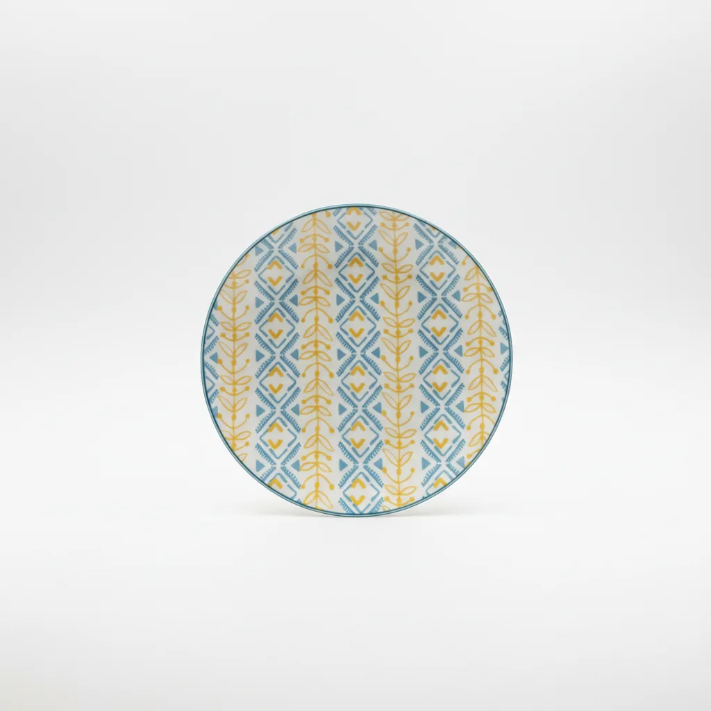 Pjate / 19cm / Verdhe - Blu / Porcelan