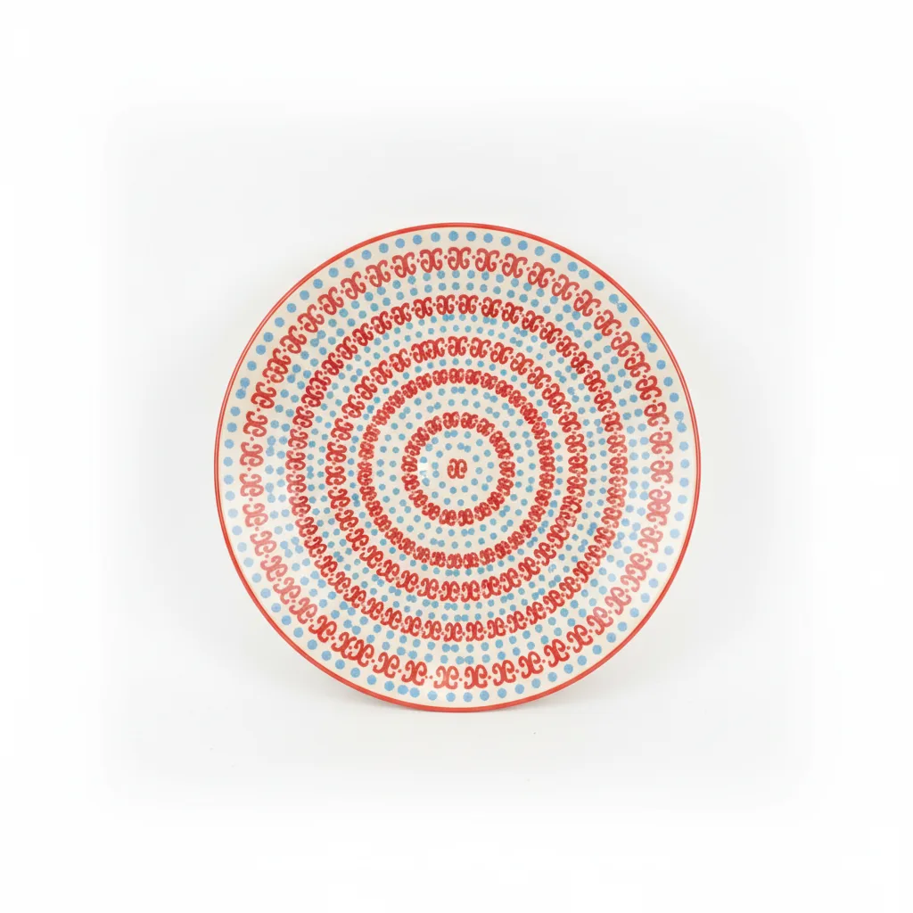 Pjate / 22cm / Kuqe - Blu / Porcelan