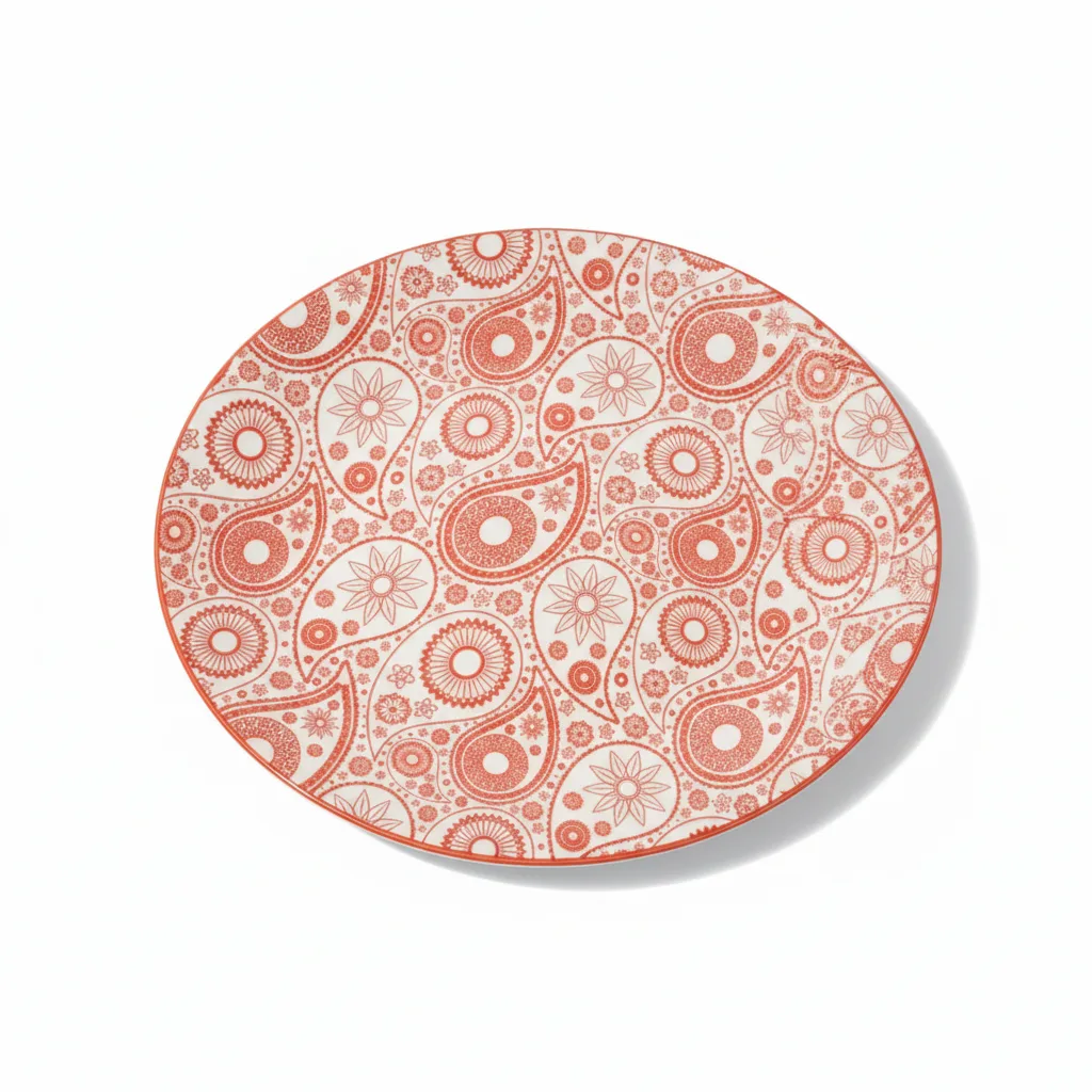 Pjate / 26.5cm / Bardhe - Kuqe / Porcelan