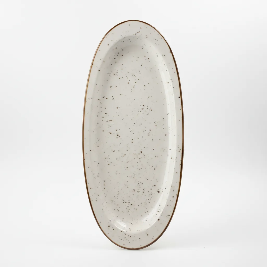 Pjate / 42cm / Bardhe - Gold / Porcelan