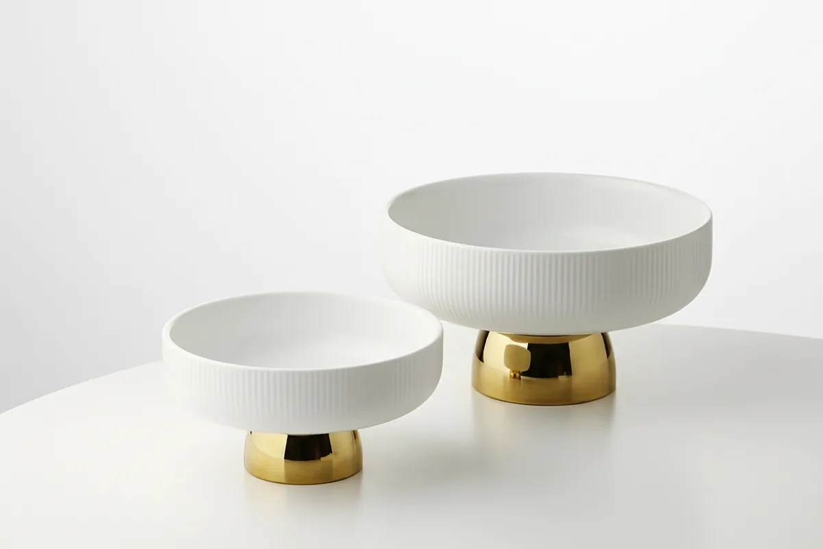 Pjate Dekorative / Bardhe - Gold / M