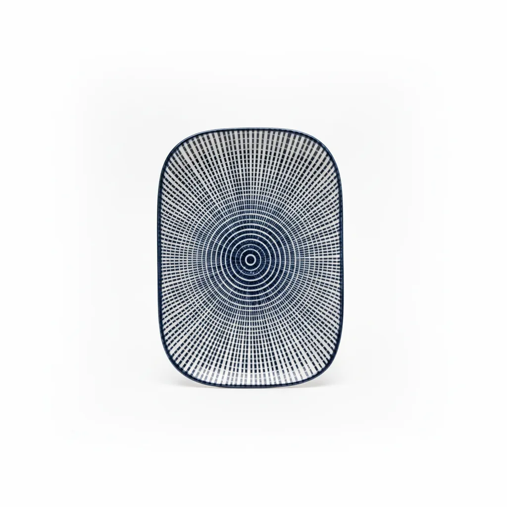 Pjate e embelsire / 15cm / Bardhe - Blu / Porcelan / Katror
