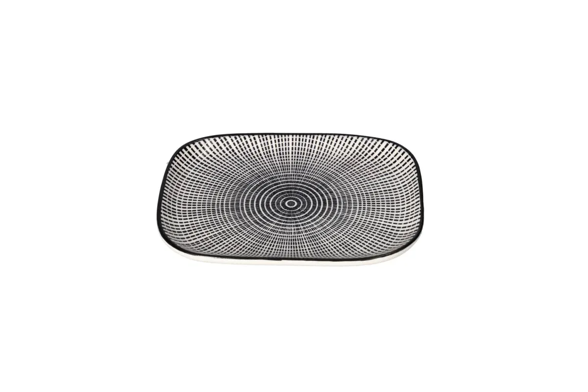 Pjate e embelsire / 15cm / Bardhe - Zeze / Porcelan / Katror