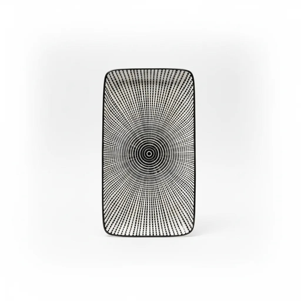 Pjate Servirje / 20.5x11.5cm / Bardhe - Zeze / Porcelan / Katror