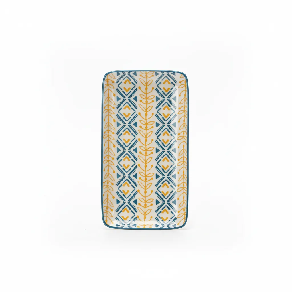 Pjate Servirje/ 21.1cm / Verdhe - Blu / Porcelan