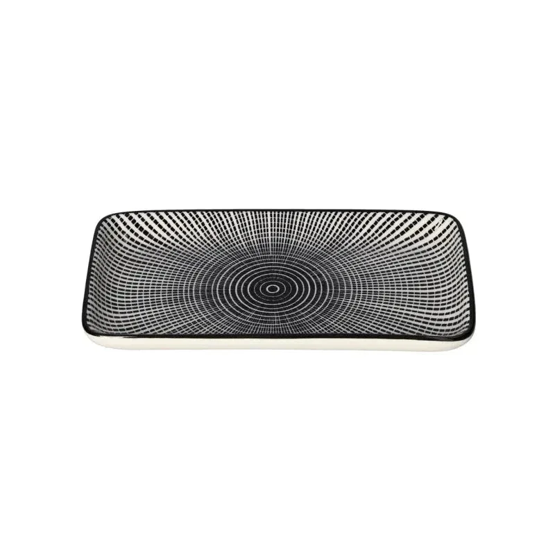 Pjate Sevirje / 18x9.5cm / Bardhe - Zeze / Porcelan / Katror