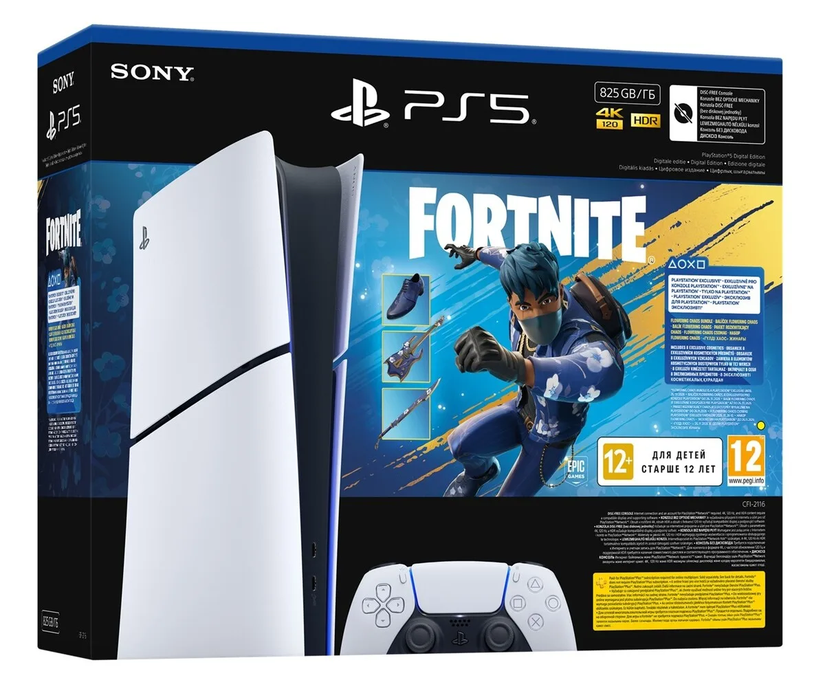 PlayStation 5 Slim Digital Edition E chassis + Fortnite Flowering Chaos VCH
