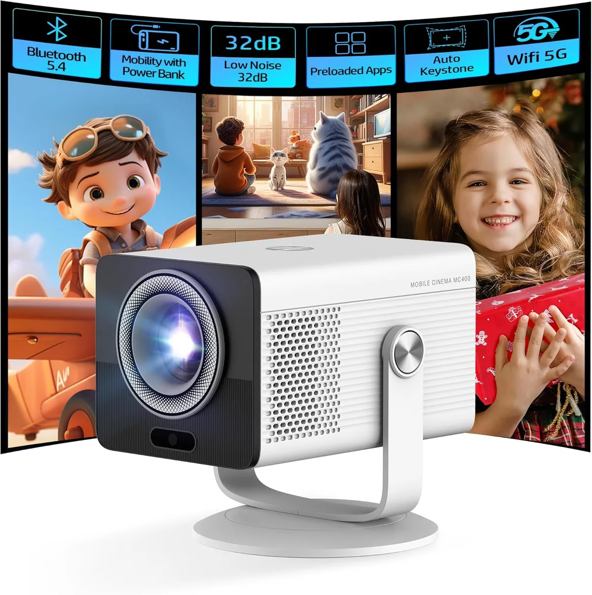 Projektor HP MC400 Smart HD 720p Portable me WiFi & Bluetooth