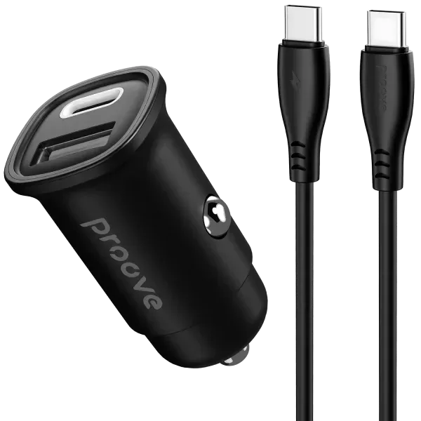 Proove Karikues makine Proove Flash 30W (Type-C + USB) + Kabull Type-C ne Type-C Black