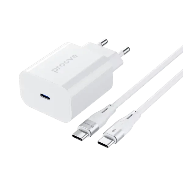 Proove Karikues Rapid 30W (Type-C) me kabull Type-C ne Type-C White