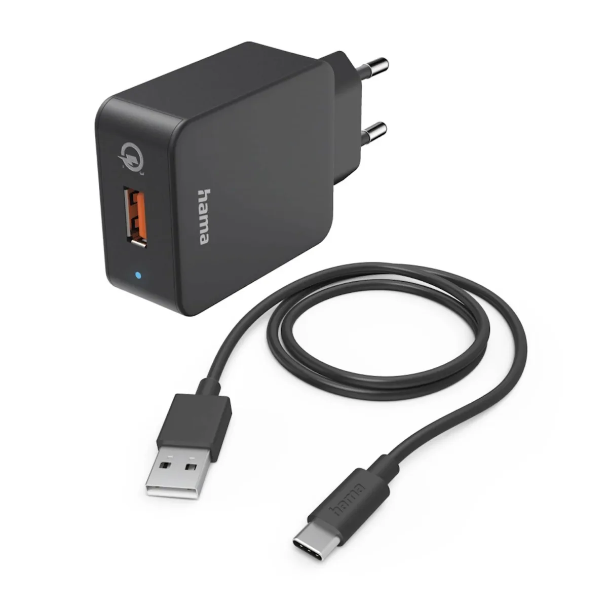 Punjac set, USB-C, 19,5W, 1,5m crni