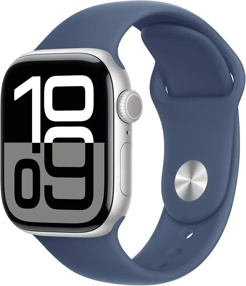 Sat Apple Watch S10 GPS 42mm Silver Alu Case with Denim Sport Band - S/M