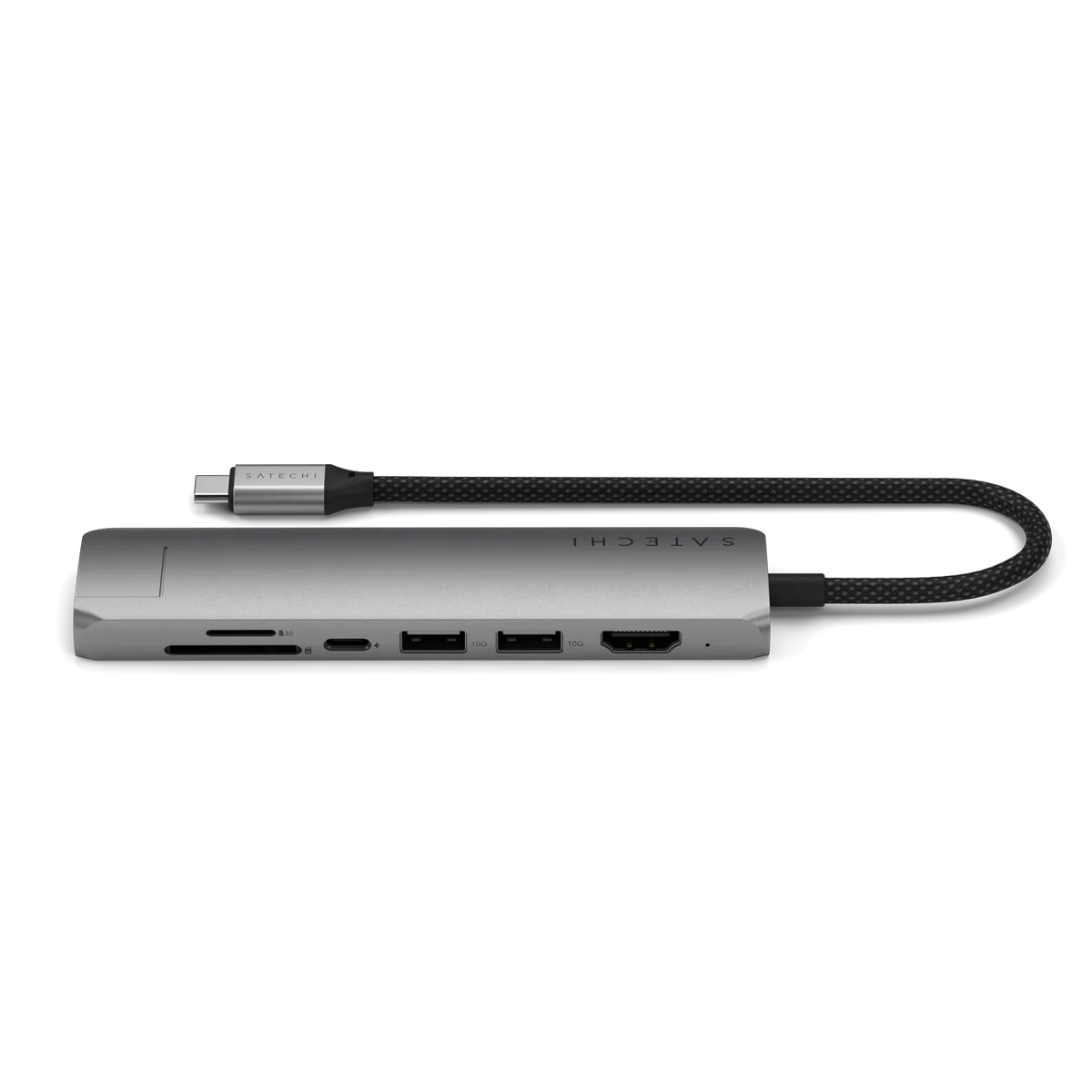 Satechi 7-in-1 USB-C Slim Multiport Adapter with Ethernet - Space Grey