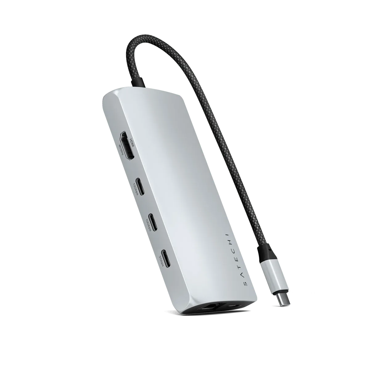 Satechi USB-C Multiport Adapter 8K with Ethernet V3 - Silver