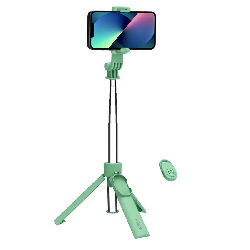 Selfie STICK CELLY Wireless Clicksfstickgn GREEN