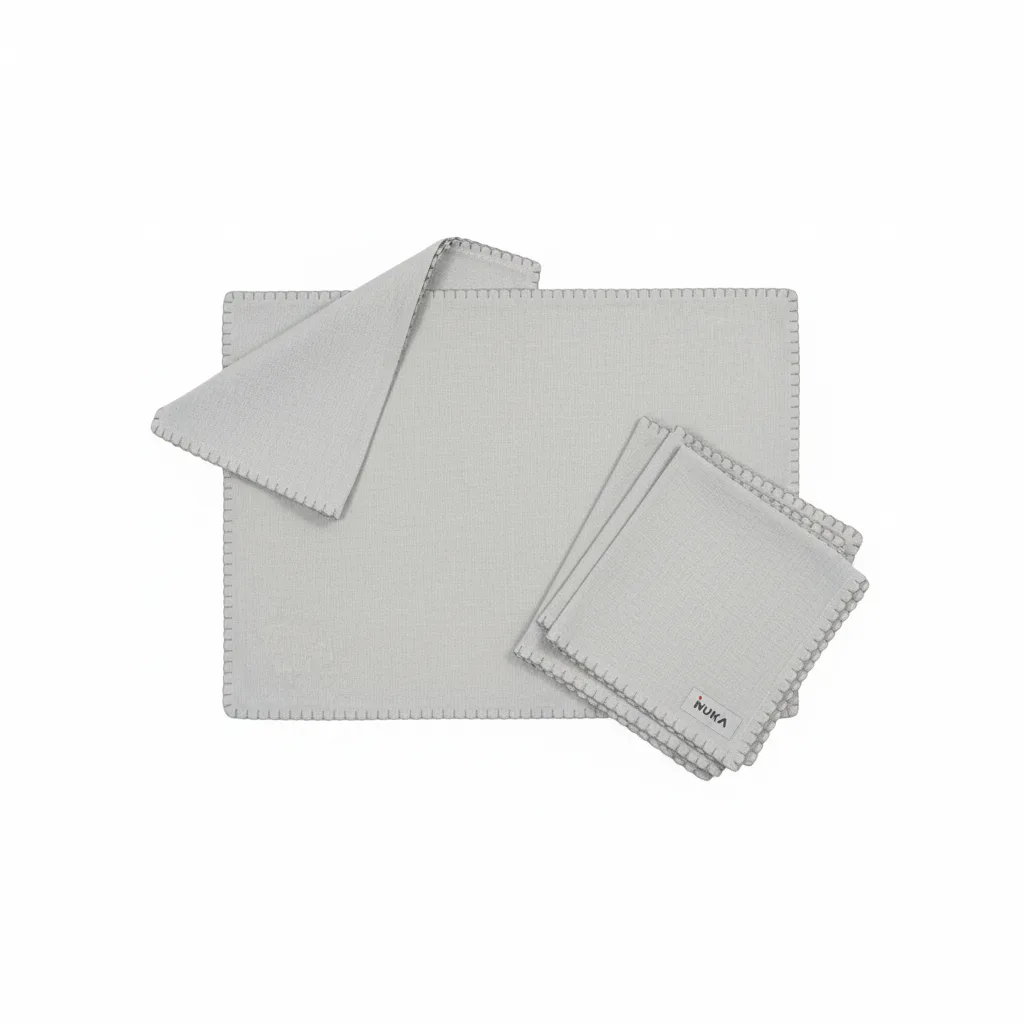 Set 4 Peceta 40*60 dhe 4 Mbulese Tavoline Gri e Celet