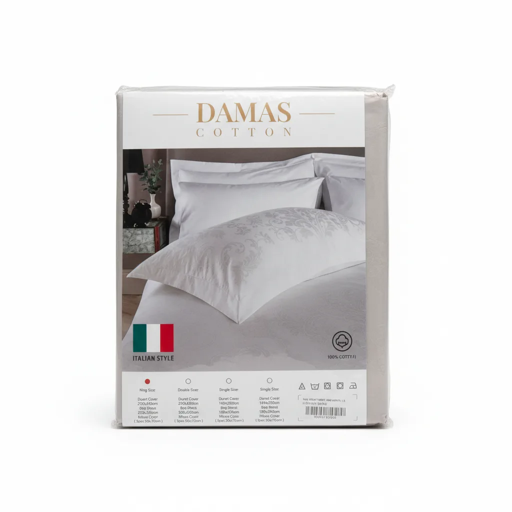 Set Carçafësh Damas Cotton Gri 220x240 cm, 100% Pambuk, Italian Style