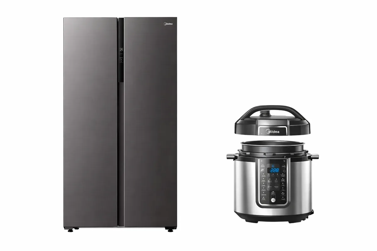 Set Frigorifer Midea MDRS619FIE45 Side by Side Cross Door 474L No Frost Inverter Smart IoT Klasa E + Multicooker Midea MY-CS6037WPB 6L 1000W