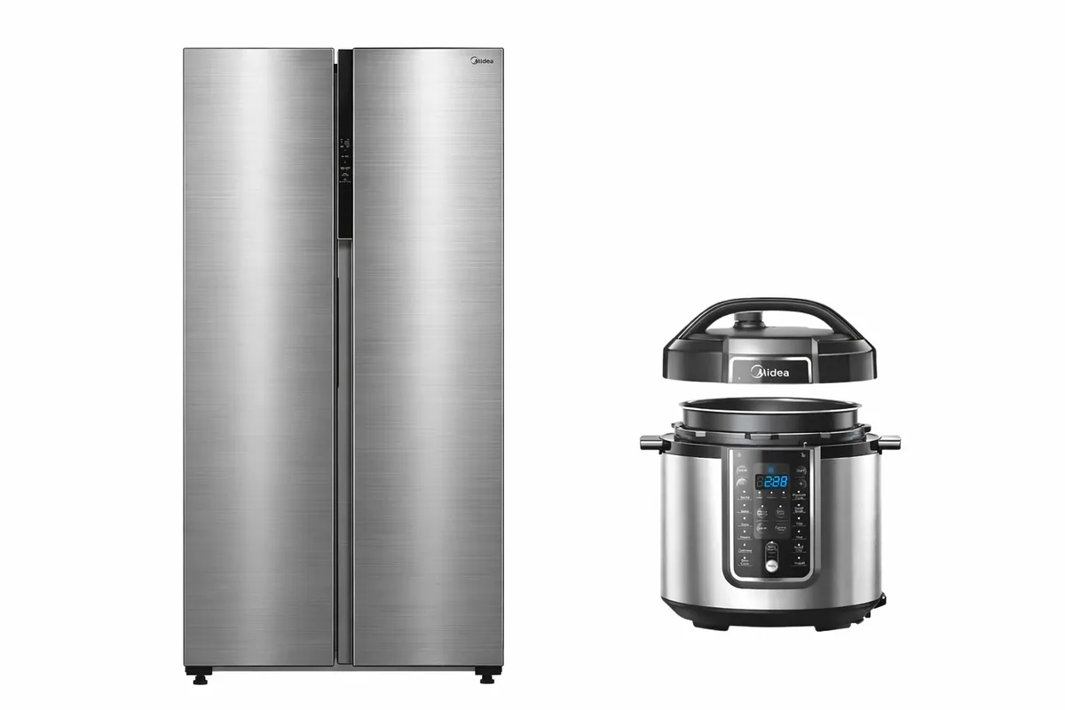 Set Frigorifer Midea MDRS619FIE46 Side by Side 460L No Frost WiFi Klasa E + Multicooker Midea MY-CS6037WPB 6L 1000W Elektronik 15 Programe