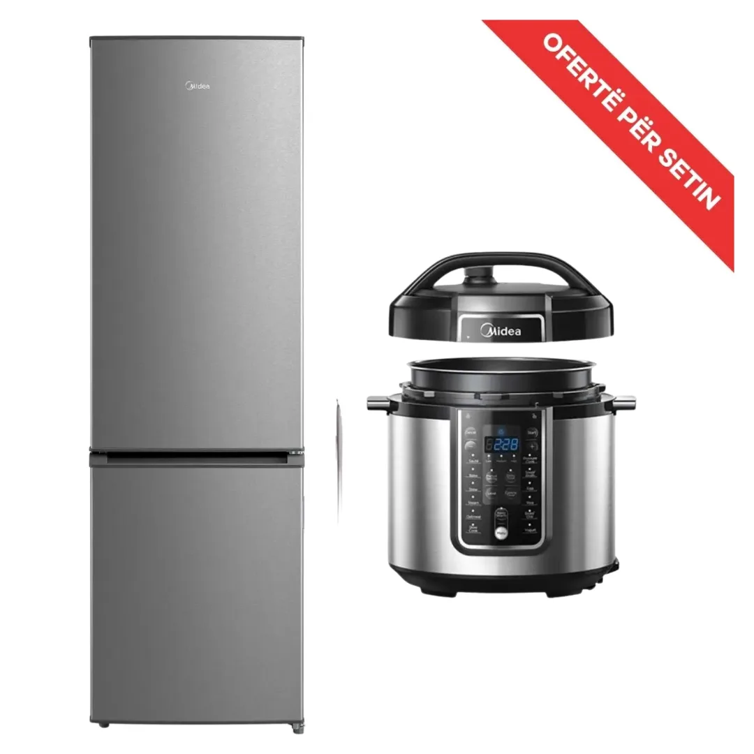 Set Frigorifer MIDEA Normal MDRB380FGE02A 270 L + Multicooker Midea MY-CS6037WPB 6L 1000W