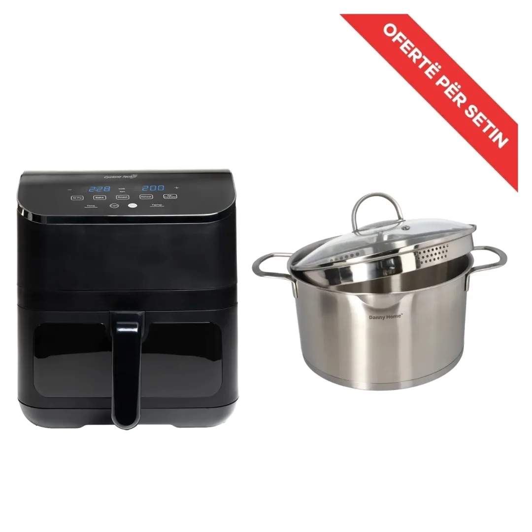 Set Fritezë Air Fryer Vivax 6L 1875W + Tenxhere Inox 24cm 6L