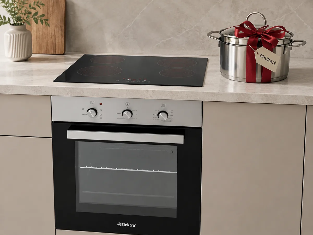 Set Furra ELEKTRA EF-Z6061BIX Incasso + Pianurë Elektra EP-Z1012RBL Incasso + Tenxhere 24cm 6.1L Dhuratë