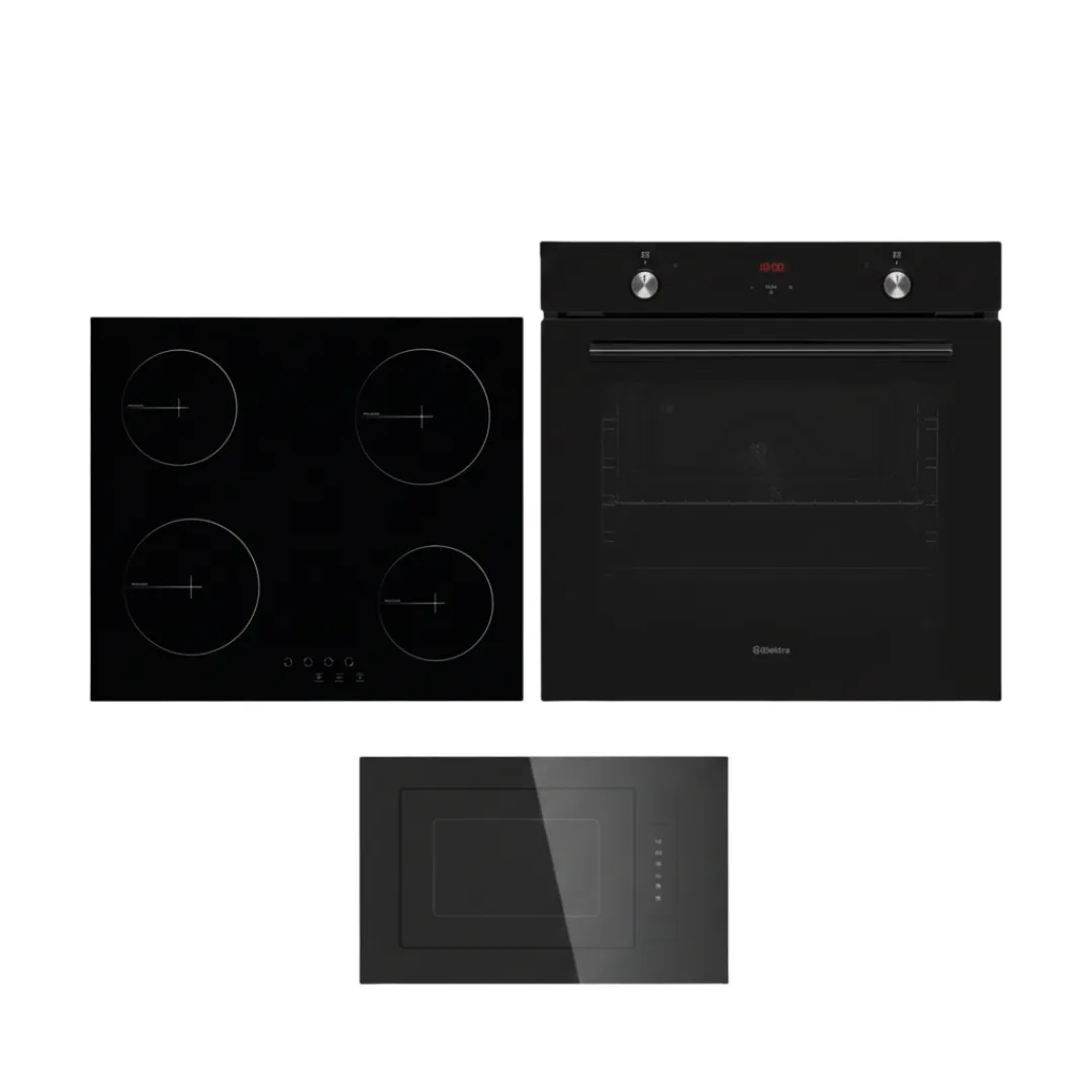 Set Inkaso ELEKTRA – Furrë 78L EF-U6062BBG + Pianurë Qeramike EP-U1012PBL + Mikrovalë Inkaso EM-W20I4LBL