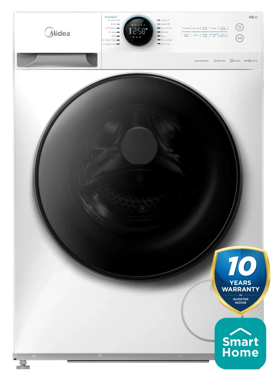 Set Lavatrice MIDEA MF200W120WB/W-HR 12KG 1400RPM A + Nderse Per Rroba Metalike 180x54x80 cm