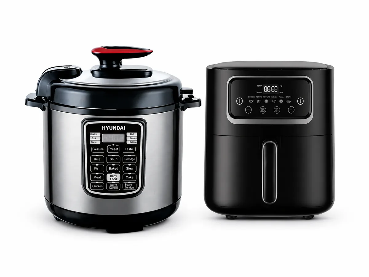 Set Multicooker Hyundai 1000W 6L + Airfryer Hyundai 8L SZ-801