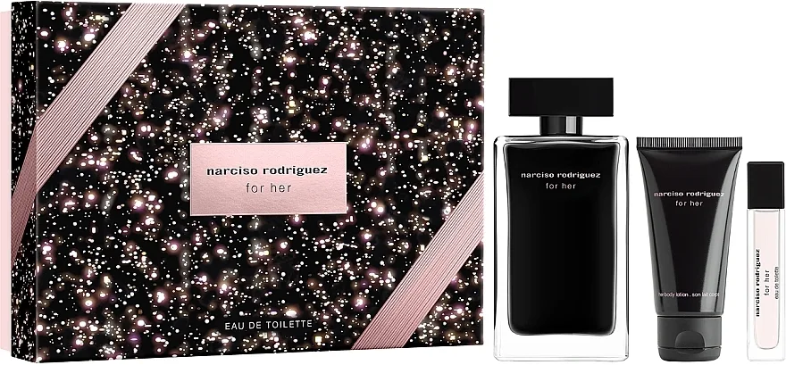Set Narciso Rodriguez For Her EDT 100 ml + Body Lotion + Mini – Parfum Ikonik për Femra