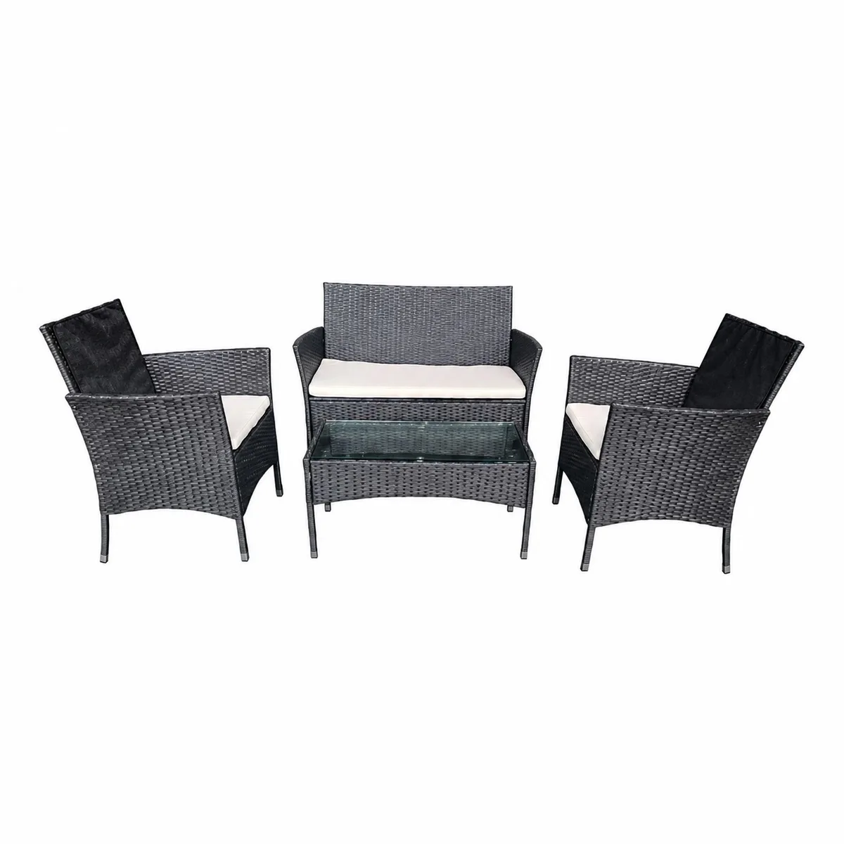 Set Outdoor FABBYGO JH-046-BK Black Rattan dhe Metal