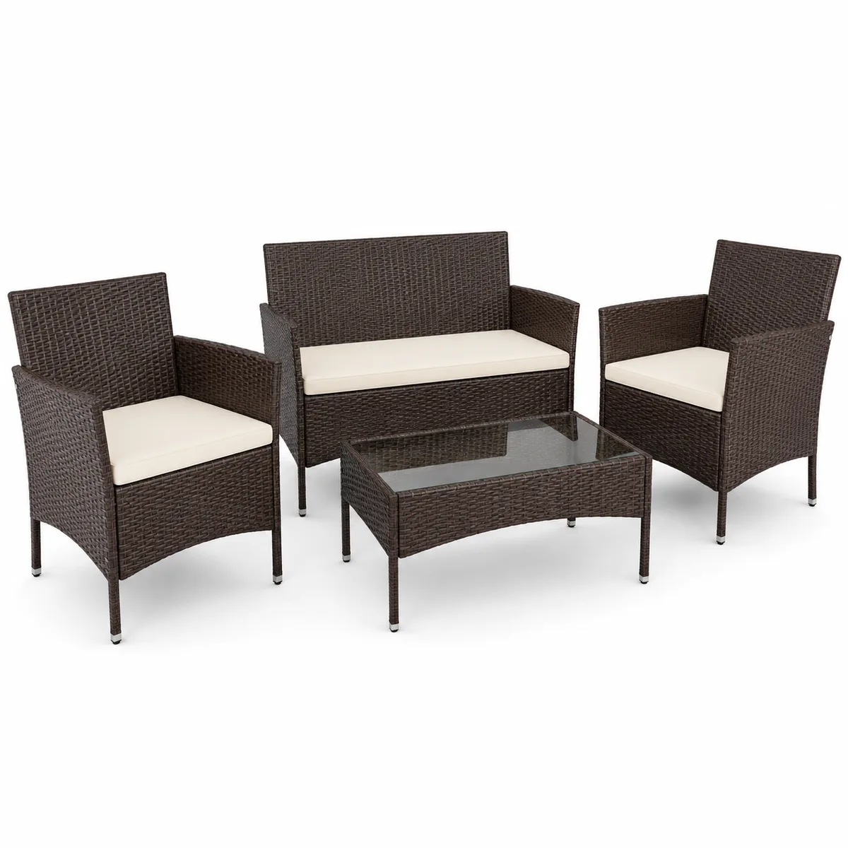 Set Outdoor FABBYGO JH-046-BR Brown Rattan dhe Metal