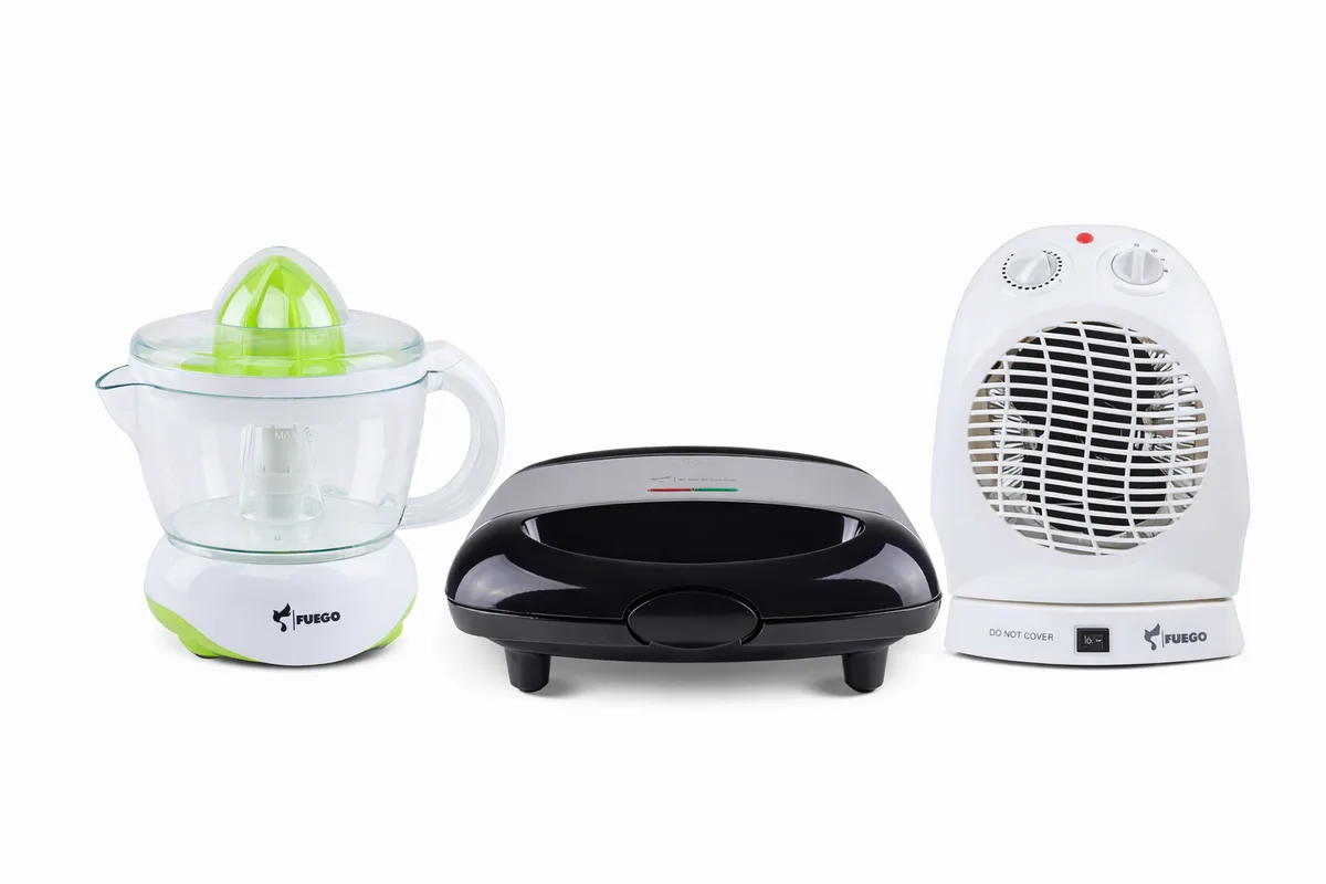 Set Shtrydhëse Agrumesh FUEGO JE-601D + Toster FUEGO EL-11A 750W + Ngrohëse Elektrike FUEGO FH20A 2000W