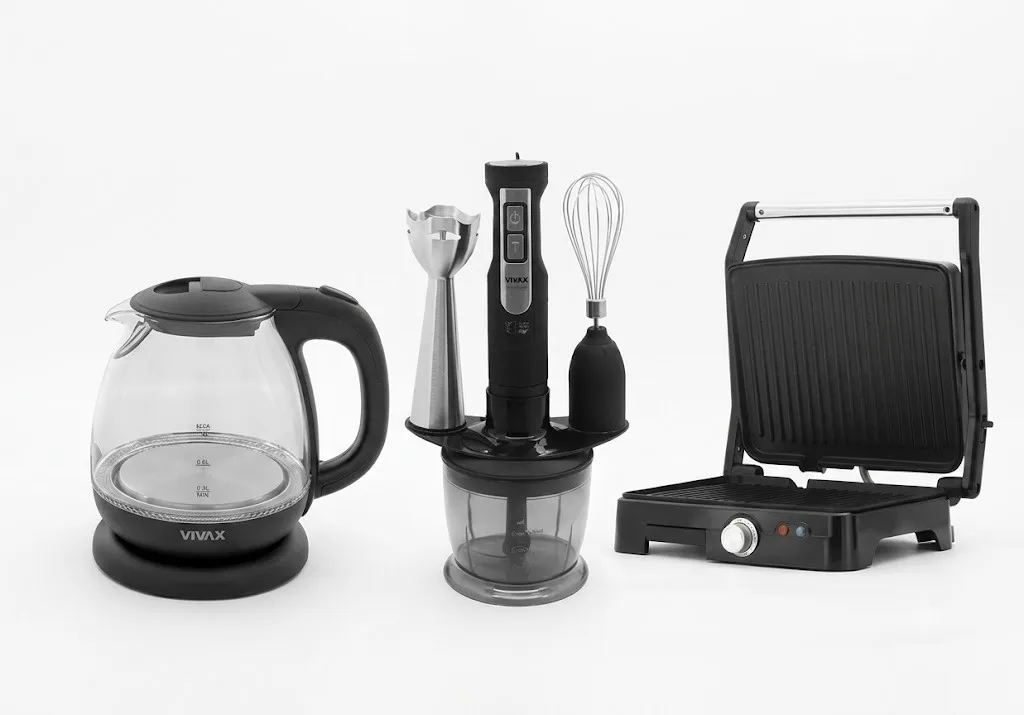 Set Toaster Grill VIVAX SM-1800 1800 W + Ibrik Elektrik VIVAX WH-100G + Blender VIVAX 3 ne 1 HBS-500X