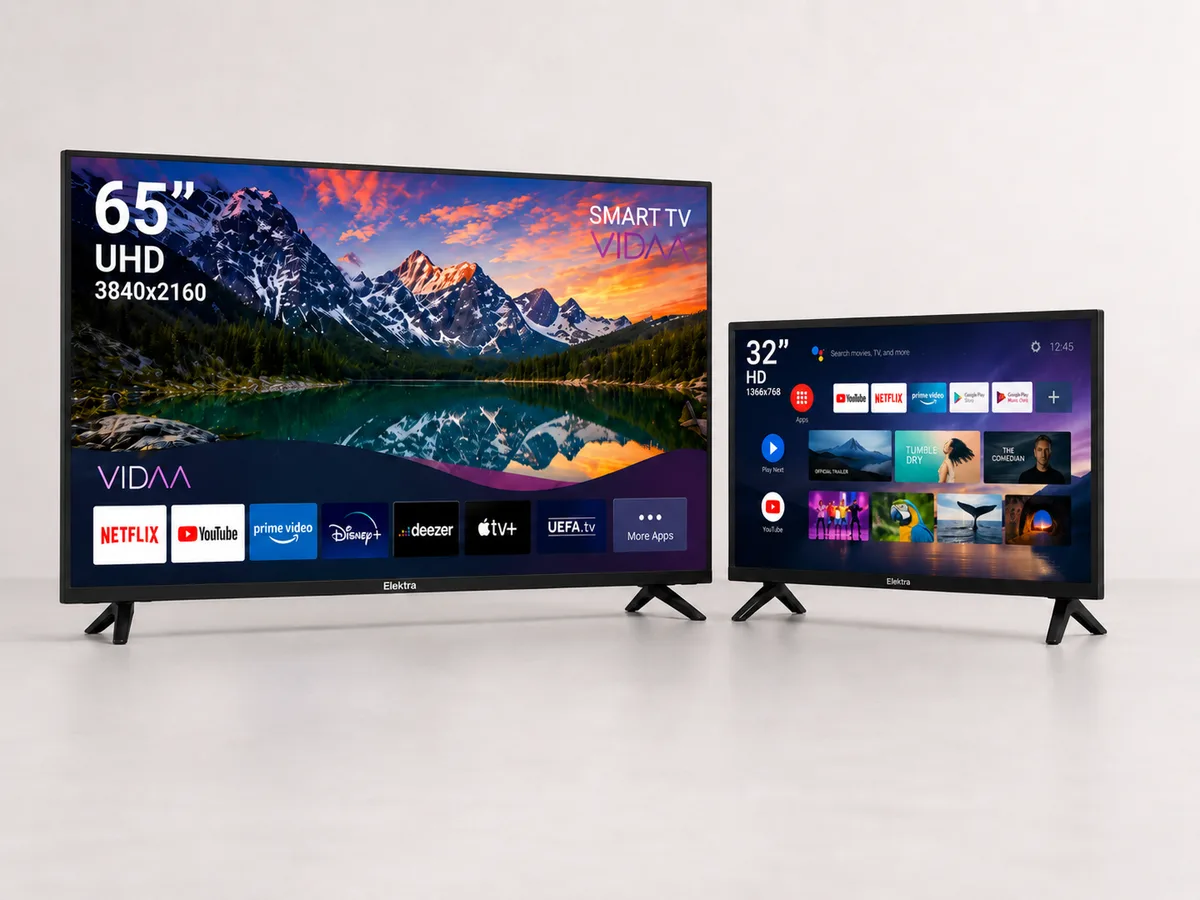 Set TV 65" Elektra ET-Z65UHDD Led 4K UHD Smart Frameless (2026) + TV 32" Elektra ET-Z32HDD Smart Android Frameless (2026)