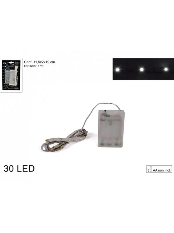 Sshirit Ndricues Adesiv 1MT 30LED BATT E Bardhe E Ftohte YC-3ST30/CW
