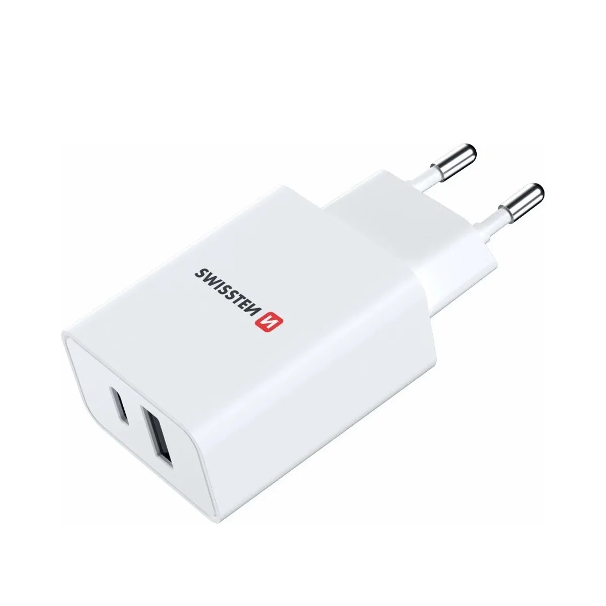 Swissten SLIM Travel Charger WITH USB-C PORTS 18W - R&R Computer Services