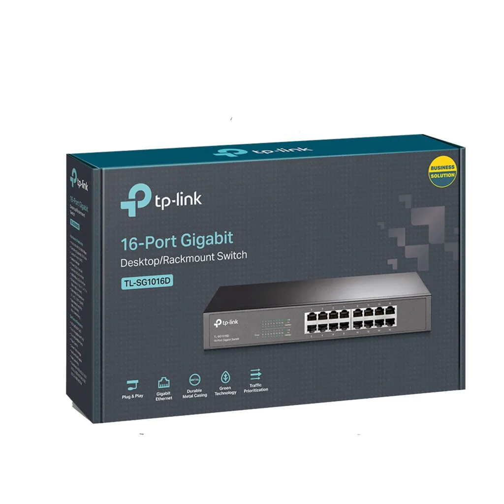 TP LINK 16-PORT Gigabit Desktop Rackmount Switch TL-SG1016D - R&R Computer Services