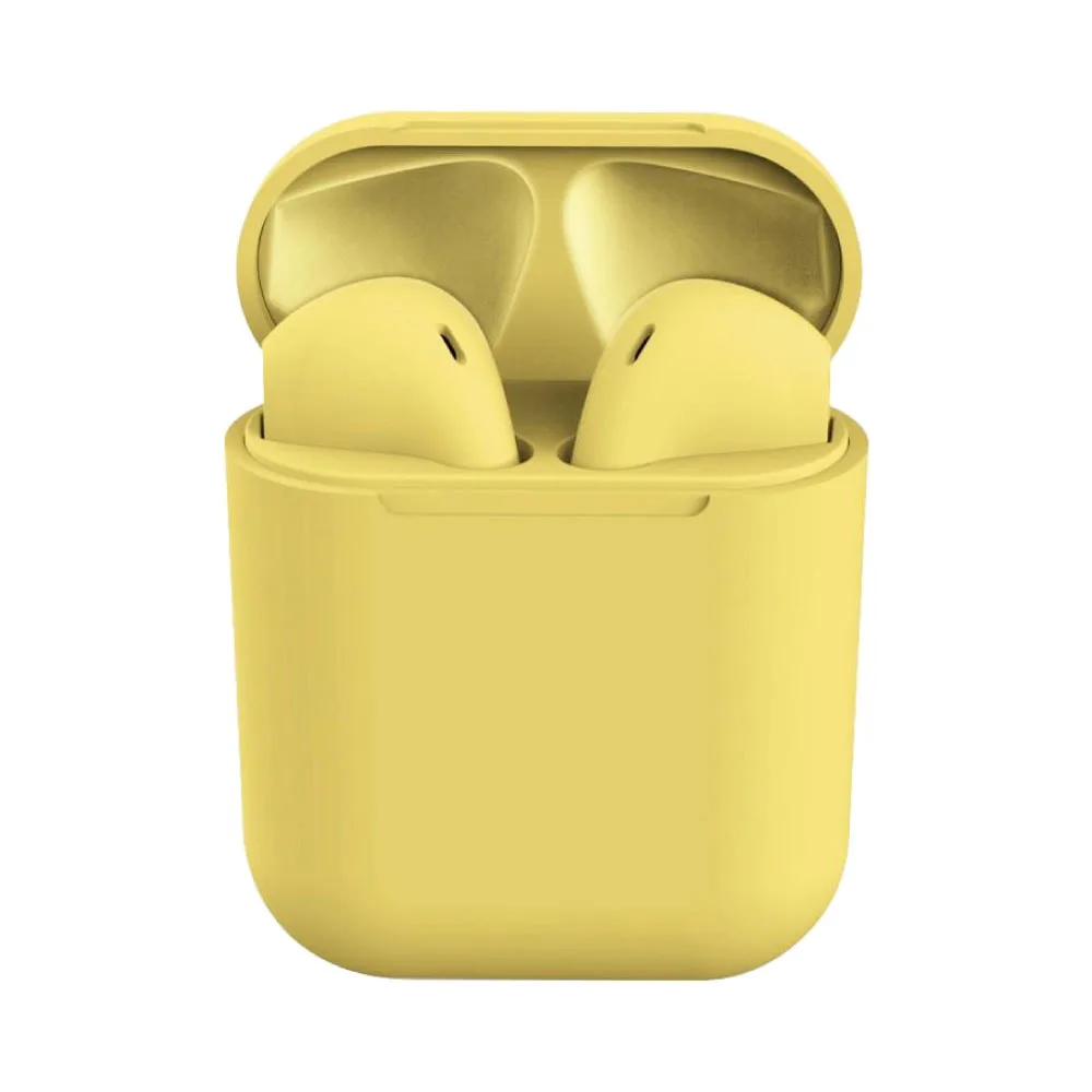 TWS Wireless Bluetooth Earbuds Matte i12 Yellow