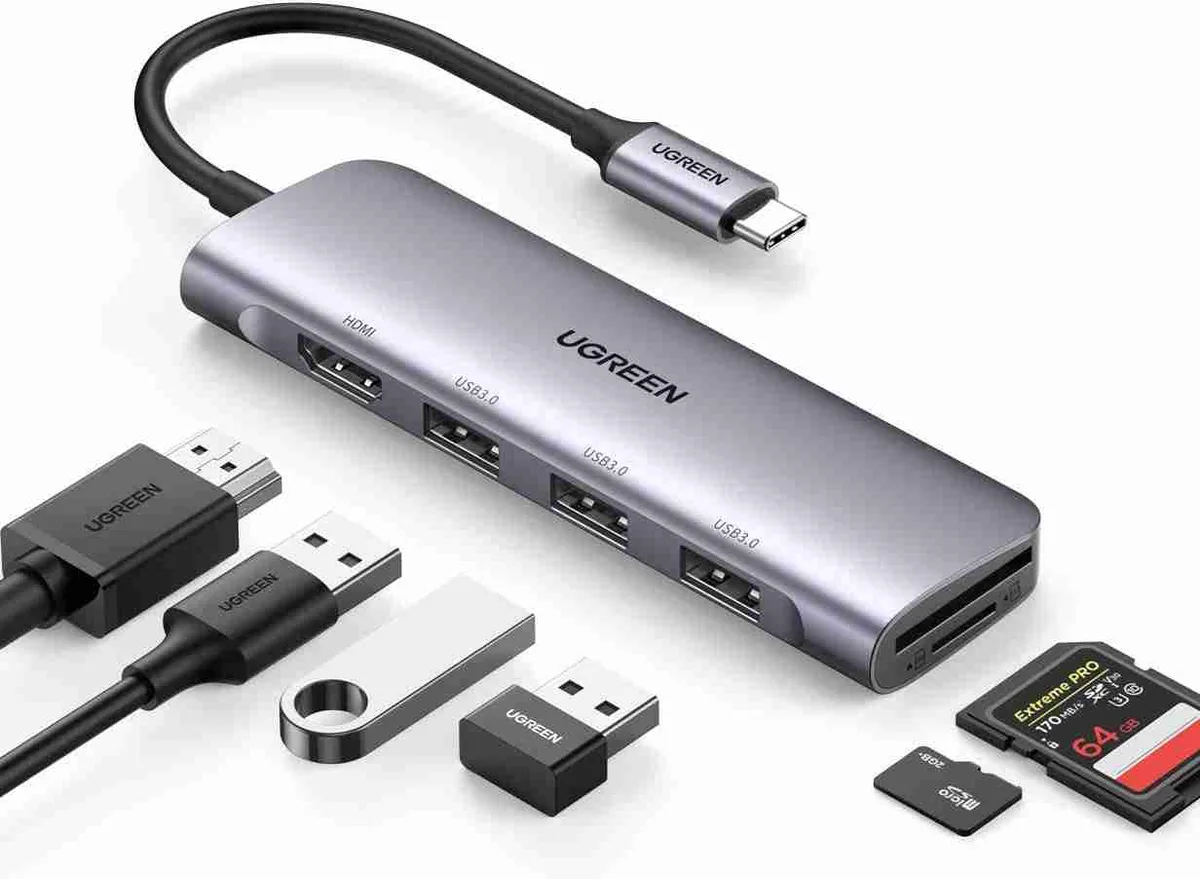 Ugreen USB-C TO 3-PORT USB 3.0 HUB WITH Gigabit Ethernet Adapter - R&R Computer Services