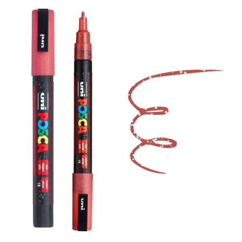 UNI Marker POSCA PC-3M 0.9-1.3 MM Glitter RED